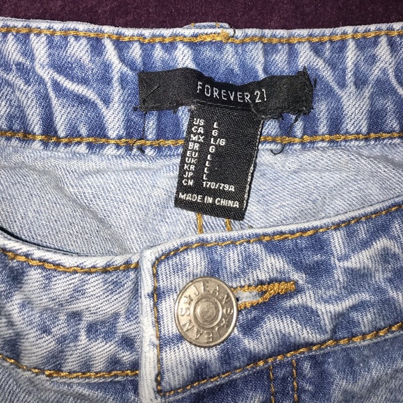 Distressed Light Blue Denim Shorts - Picture 3 of 3